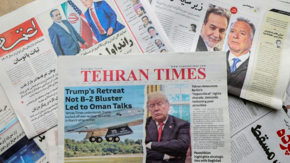 Iranian newspaper front pages on the day of the highest-level Iran-US nuclear talks in years