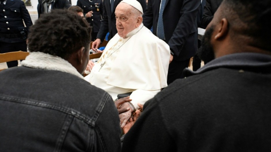 Pope Francis paid a visit Maundy Thursday to inmates inside Rome's central jail.