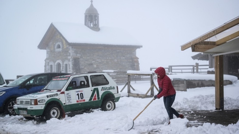 Snowfall in April is not unusual in the Alps but the quantity of snow has taken many residents by surprise