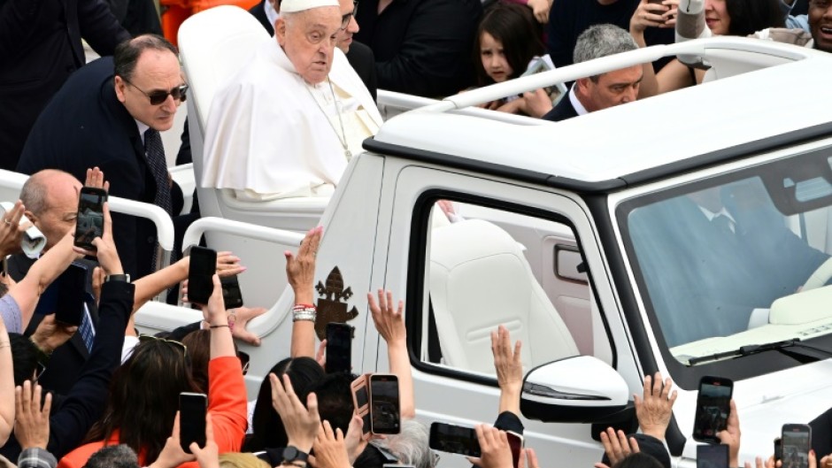 The recovering pope even took a tour of St Peter's Square in the popemobile