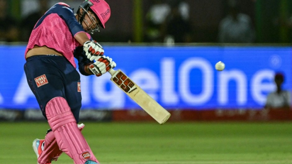 Swashbuckling teenager: Vaibhav Suryavanshi hits a six for Rajasthan Royals on Saturday