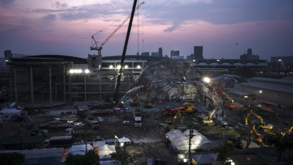 The 30-storey tower in Bangkok was reduced to an immense pile of rubble when a 7.7-magnitude quake struck neighbouring Myanmar last month