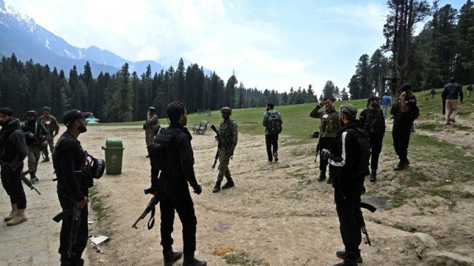 Indian troops on Wednesday guarded the site of the attack where gunmen in Kashmir killed 26 people