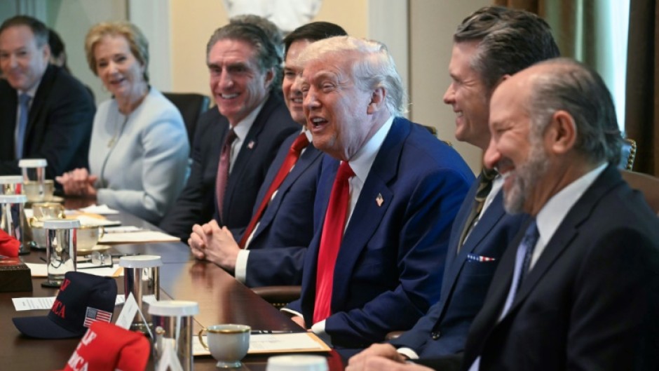 US President Donald Trump struck an upbeat tone about the GDP figures during a cabinet meeting at the White House