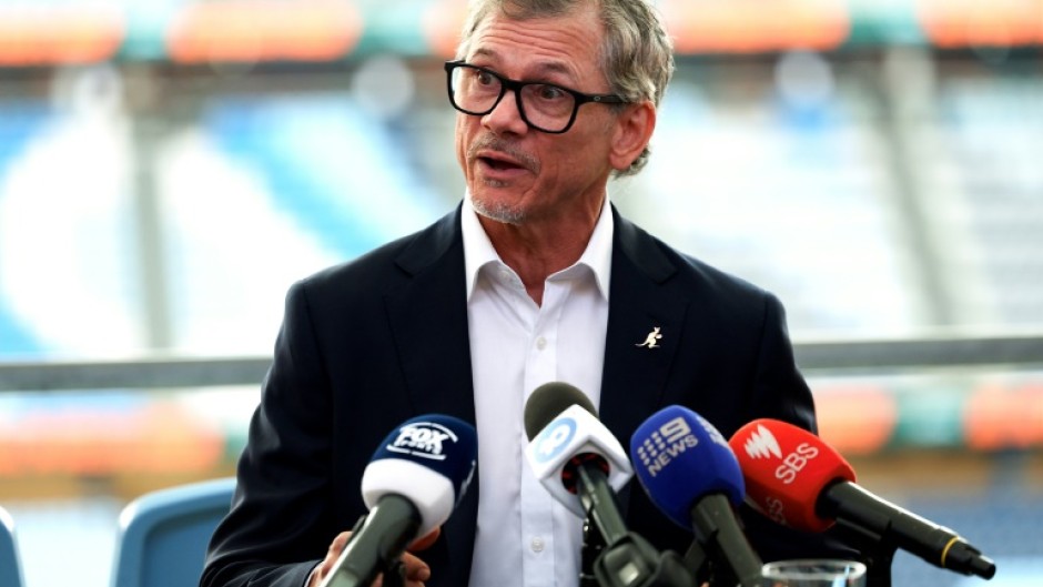 Les Kiss talks to reporters in Sydney on Wednesday after being named as next Wallabies coach