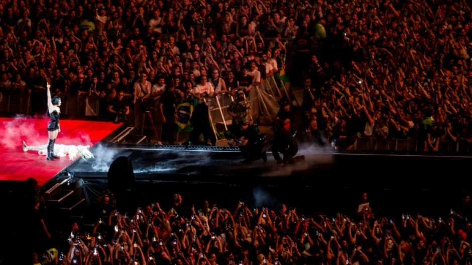 US pop star Lady Gaga performs during her concert at Copacabana Beach in Rio de Janeiro