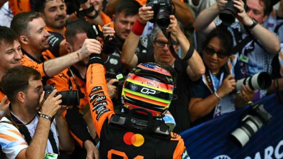 Oscar Piastri celebrates his third straight Formula One race with victory in the Miami Grand Prix