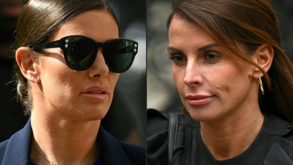 Rebekah Vardy, wife of England and Leicester City footballer Jamie Vardy is seen on the left, and Coleen Rooney, wife of former England footballer Wayne Rooney on the right with a years-long legal battle drawing to a close