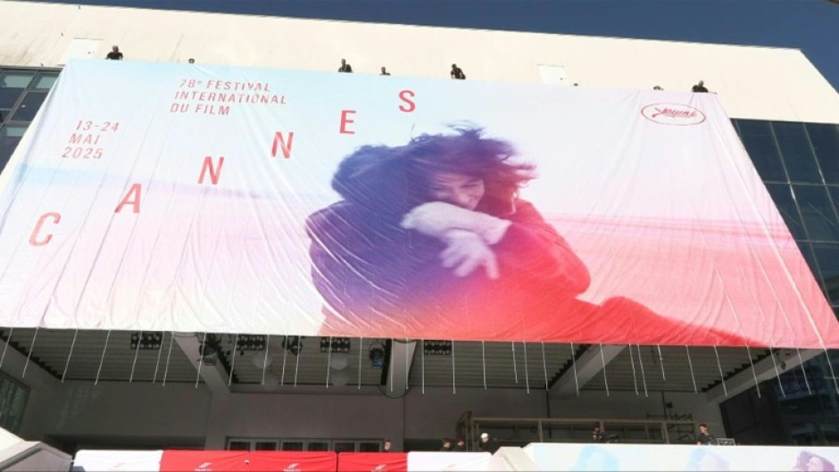Cannes Film Festival: Installation of the official poster at the Palais des Festivals