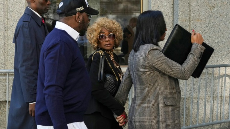 Combs was joined at the courthouse by his mother Janice
