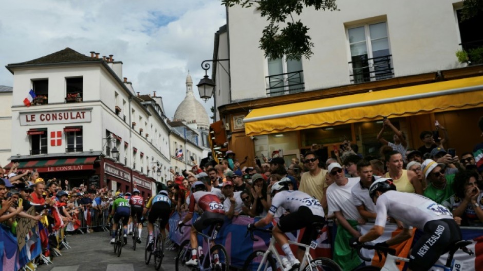 The Olympic road race peloton in Montmartre last year