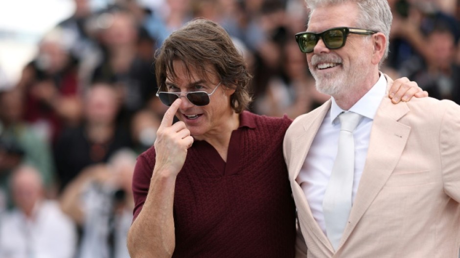 Tom Cruise and his "Mission" director, screenwriter and producer Christopher McQuarrie at Cannes