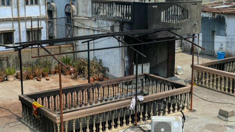 Scenes of damage from a fire at the Krishna Pearls building in Hyderabad, which killed at least 17 people