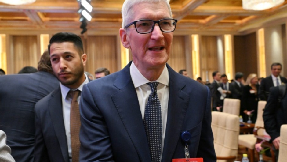 Trump has criticized Apple chief executive Tim Cook, seen in Beijing in March 2025