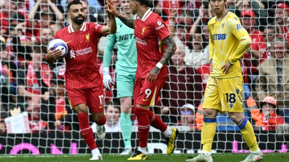 Mohamed Salah (left) won the Premier League Golden Boot on Sunday