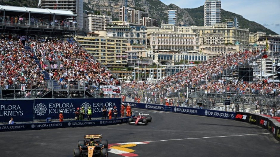 Norris leads Leclerc in the jewel in the F1 calendar