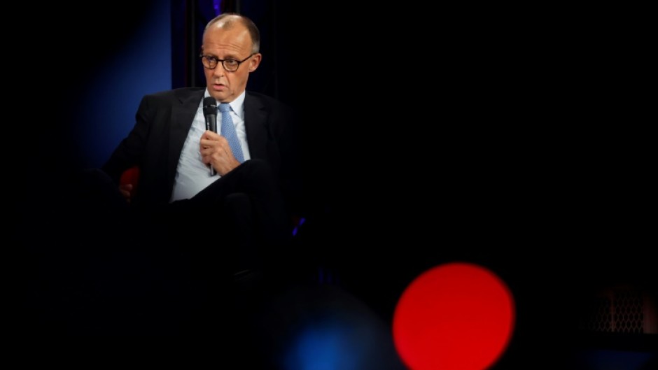 German Chancellor Friedrich Merz takes part in a discussion broadcast by WDR