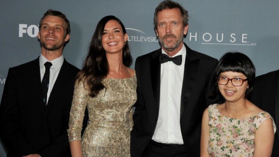 'House' actors Jesse Spencer, Odette Annable, Hugh Laurie and Charlyne Yi at their final wrap party in 2012