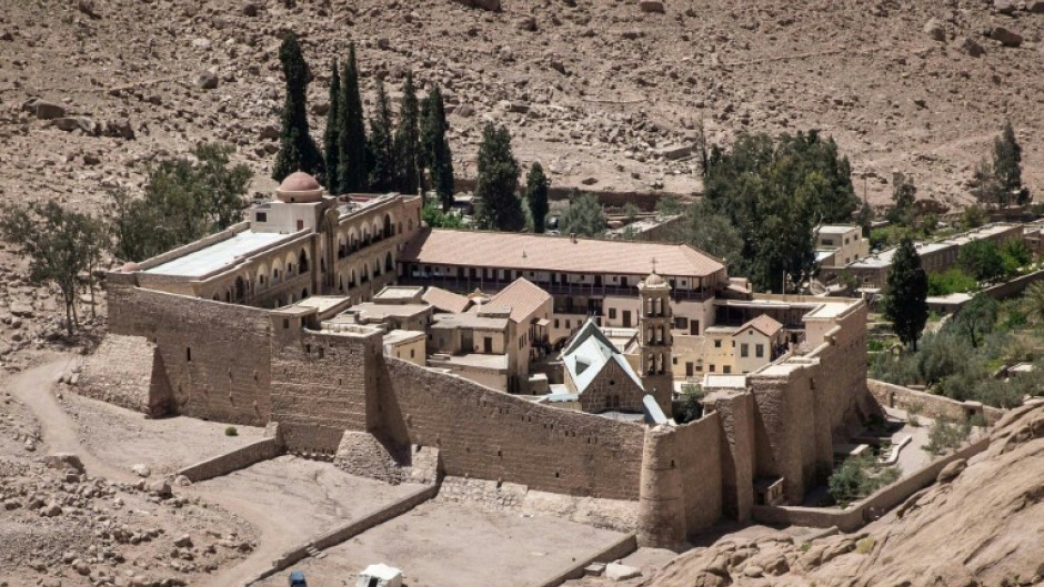 A 2017 picture of the 6th century Saint Catherine's monastery, established at the biblical site of the burning bush in the Sinai