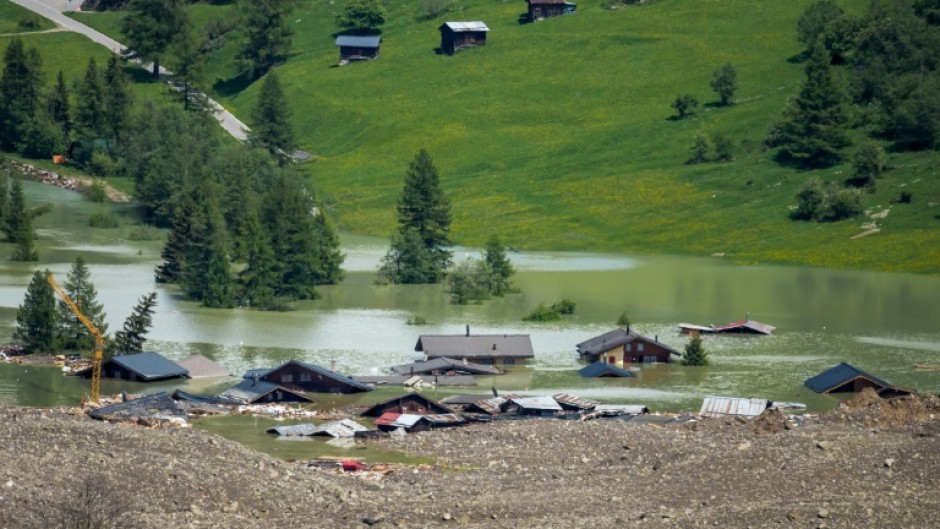 An artificial lake has formed near the village of Blatten, destroyed in the glacier collapse