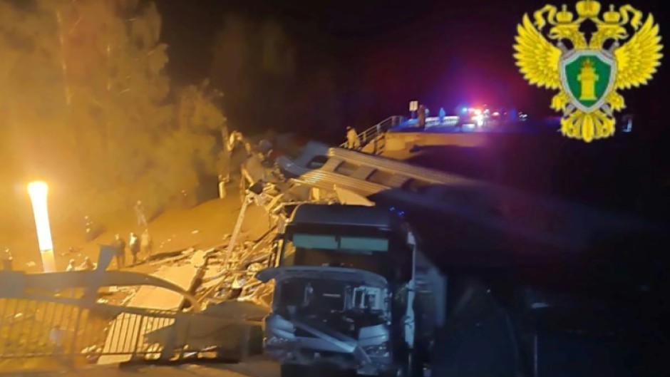 Authorities said a train was derailed in the incident, without giving detail