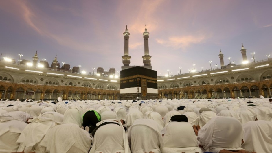 Pilgrims pray at Mecca's Grand Mosque as the annual hajj kicks off in the Muslim holy places in Saudi Arabia.