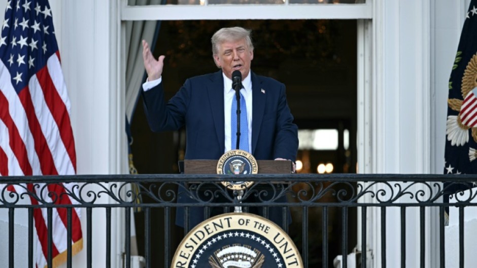 US President Donald Trump participates in a Summer Soiree on the South Lawn of the White House in Washington, DC, on June 4, 2025.