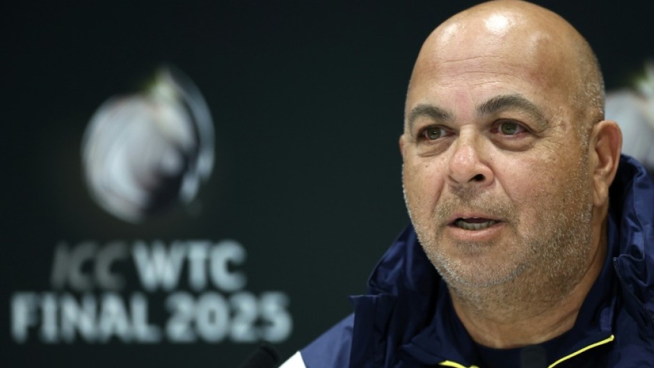 South Africa coach Shukri Conrad speaks during a press conference at Lord's ahead of the World Test Championship final against Australia
