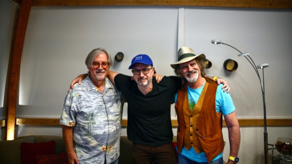 Matt Groening (left), Matt Selman (centre) aand producer David Silverman