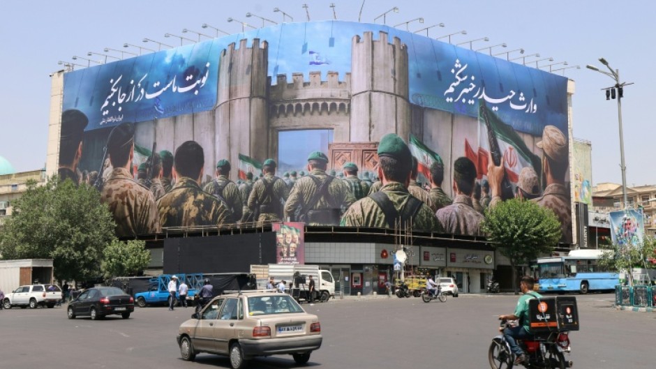 An anti-Israel poster in Tehran's Enghlab Square