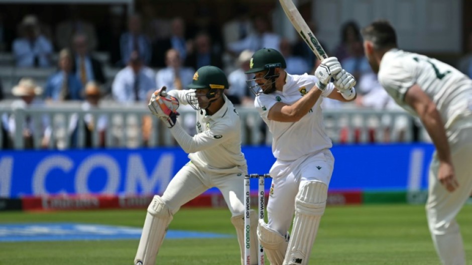 South Africa opener Aiden Markram (C) on his way to a match-winning 136 against Australia in the World Test Championship final