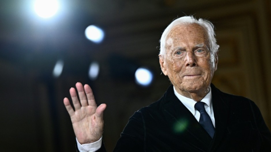 Italian designer Giorgio Armani, now 90, pictured at a Paris Fashion Week 2025 show in January