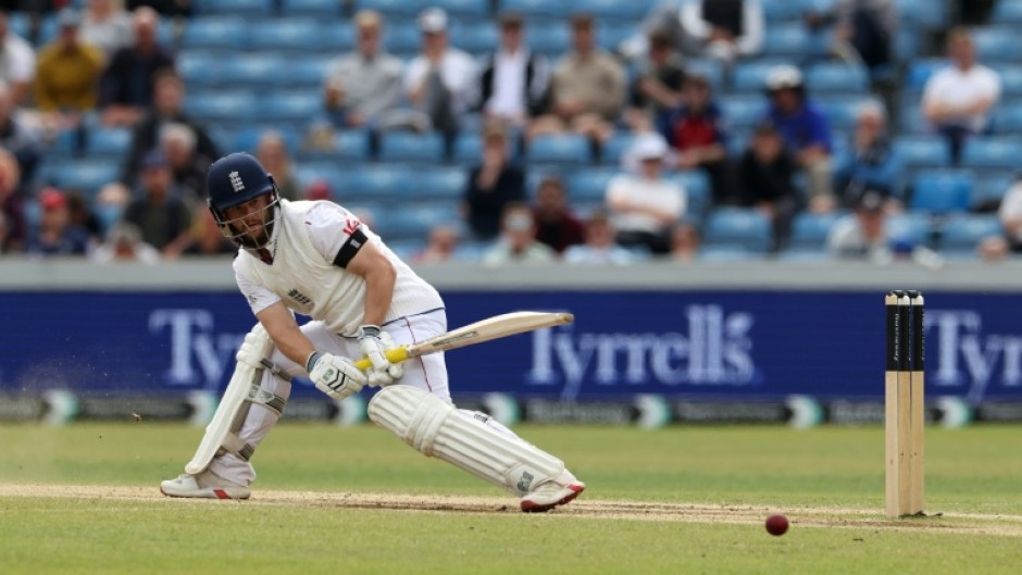 England's Ben Duckett reverse sweeps Rindra Jadeja for four