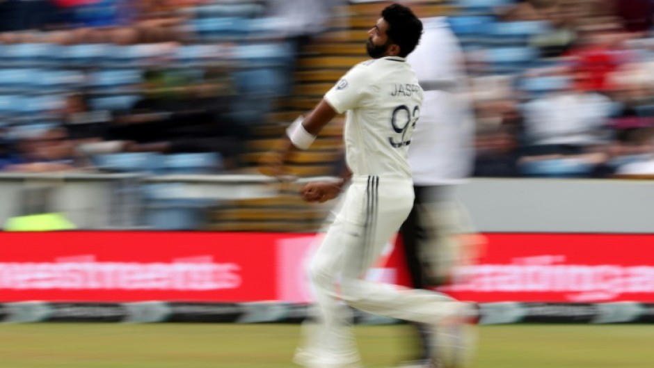 India's Jasprit Bumrah bowls in the first Test against England at Headingley