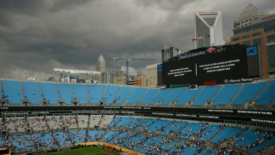 Play is halted at the Bank of America Stadium in Charlotte in Chelsea's Club World Cup game against Benfica