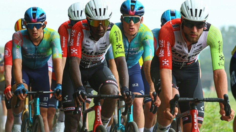 Eritrean Biniam Girmay of Intermarche-Wanty team (C)