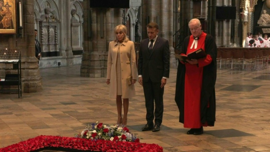 French President Macron visits Westminster Abbey