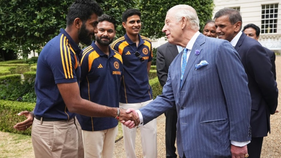 Britain's King Charles III meets members of the India men's Test cricket team