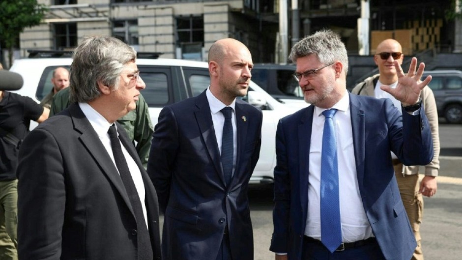 French Foreign Minister Jean-Noel Barrot arrived in Kyiv while rescuers were still sifting through the rubble