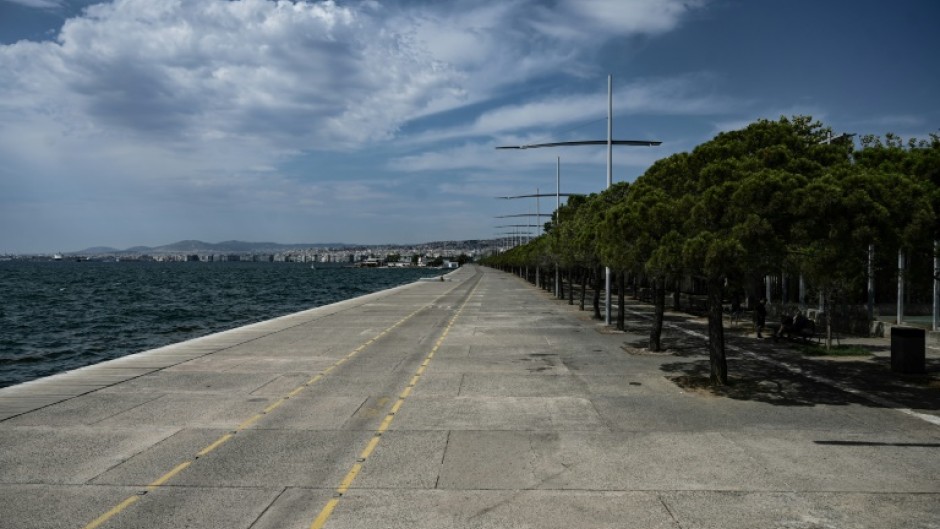 People have stayed away from popular haunts -- such as the Thessaloniki waterfront -- as a new heatwave hits Greece