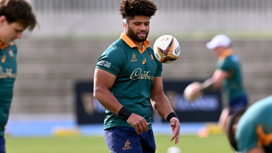 Rob Valetini trains with the Australia sqaud in Melbourne