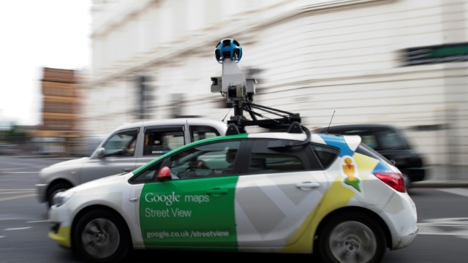 This file photo shows a Google Street View vehicle on a road in the United Kingdom on May 31, 2017