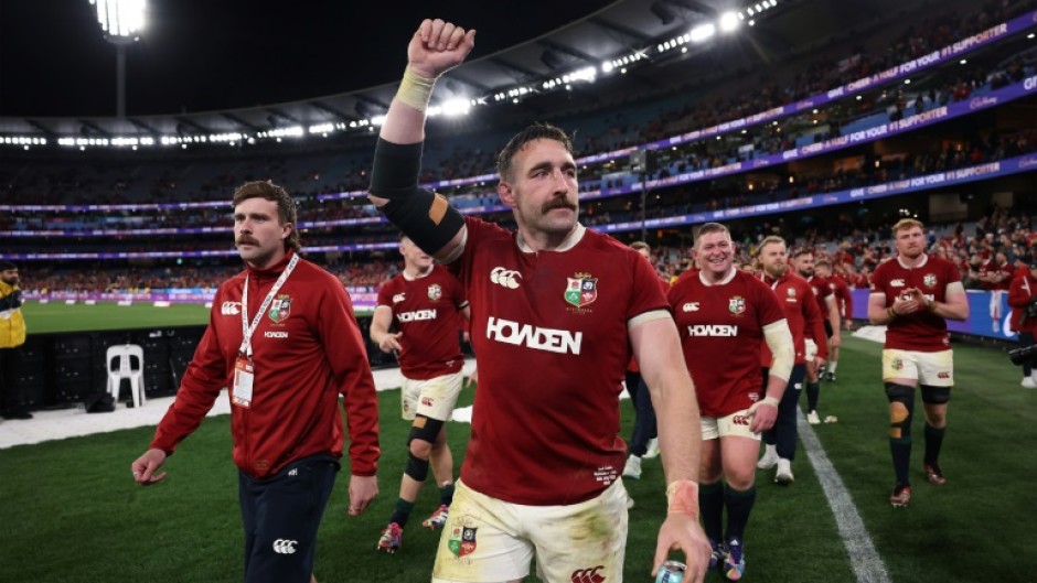 British and Irish Lions celebrate victory over Australia