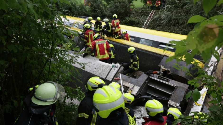 German rail operator Deutsche Bahn said two train carriages had derailed