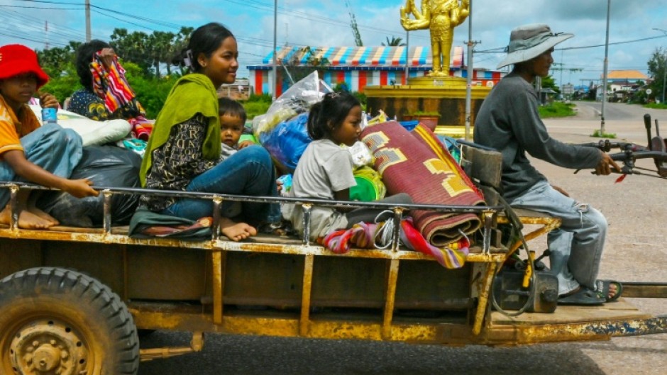 People who fled the border return to their homes in Oddar Meanchey province, Cambodia, following the ceasefire