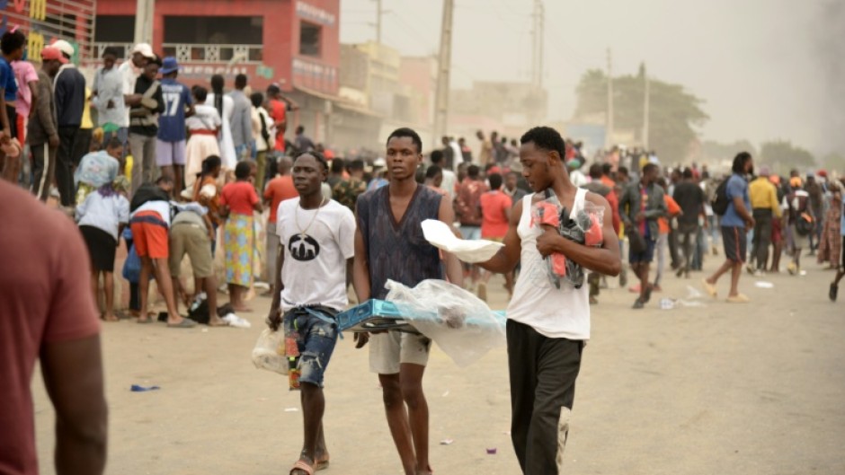 Several supermarkets were looted on the first day of a taxi strike