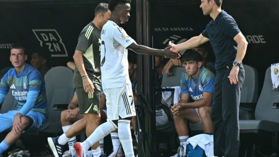 Real Madrid forward Vinicius Junior and his team-mates all have to work defensively, said coach Xabi Alonso