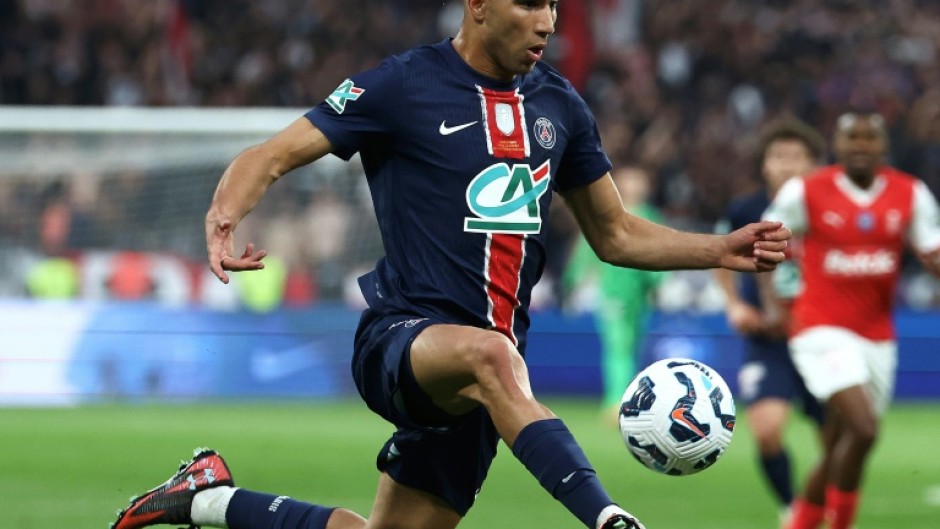 Paris Saint-Germain's Moroccan defender Achraf Hakimi