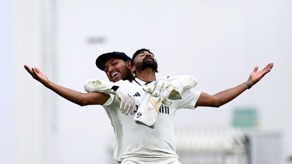 Mohammed Siraj celebrates taking the wicket of England's Gus Atkinson as India won the fifth Test at the Oval by six runs