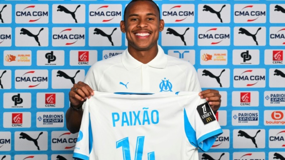 Brazilian striker Igor Paixao at his unveiling at Marseille